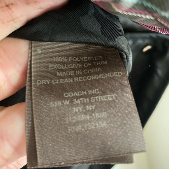 Coach Quilted Navy Blue & Purple Plaid Print Long Sleeve Snap Front Jacket Sz L - Picture 5 of 6